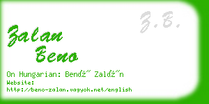 zalan beno business card